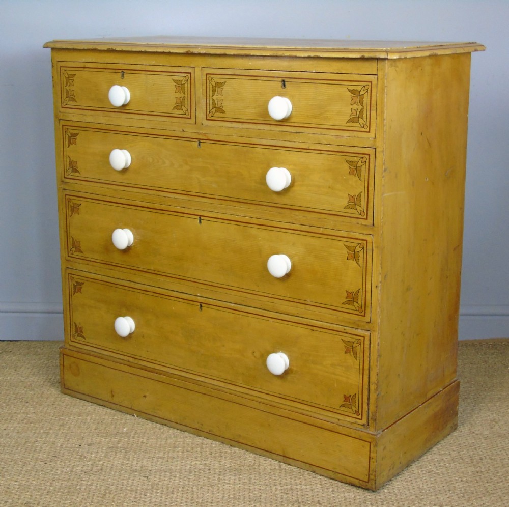 Rare Hand Painted Shoolbred Chest of Drawers View III