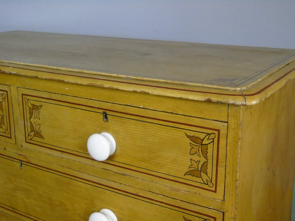 Rare Hand Painted Shoolbred Chest of Drawers View IV