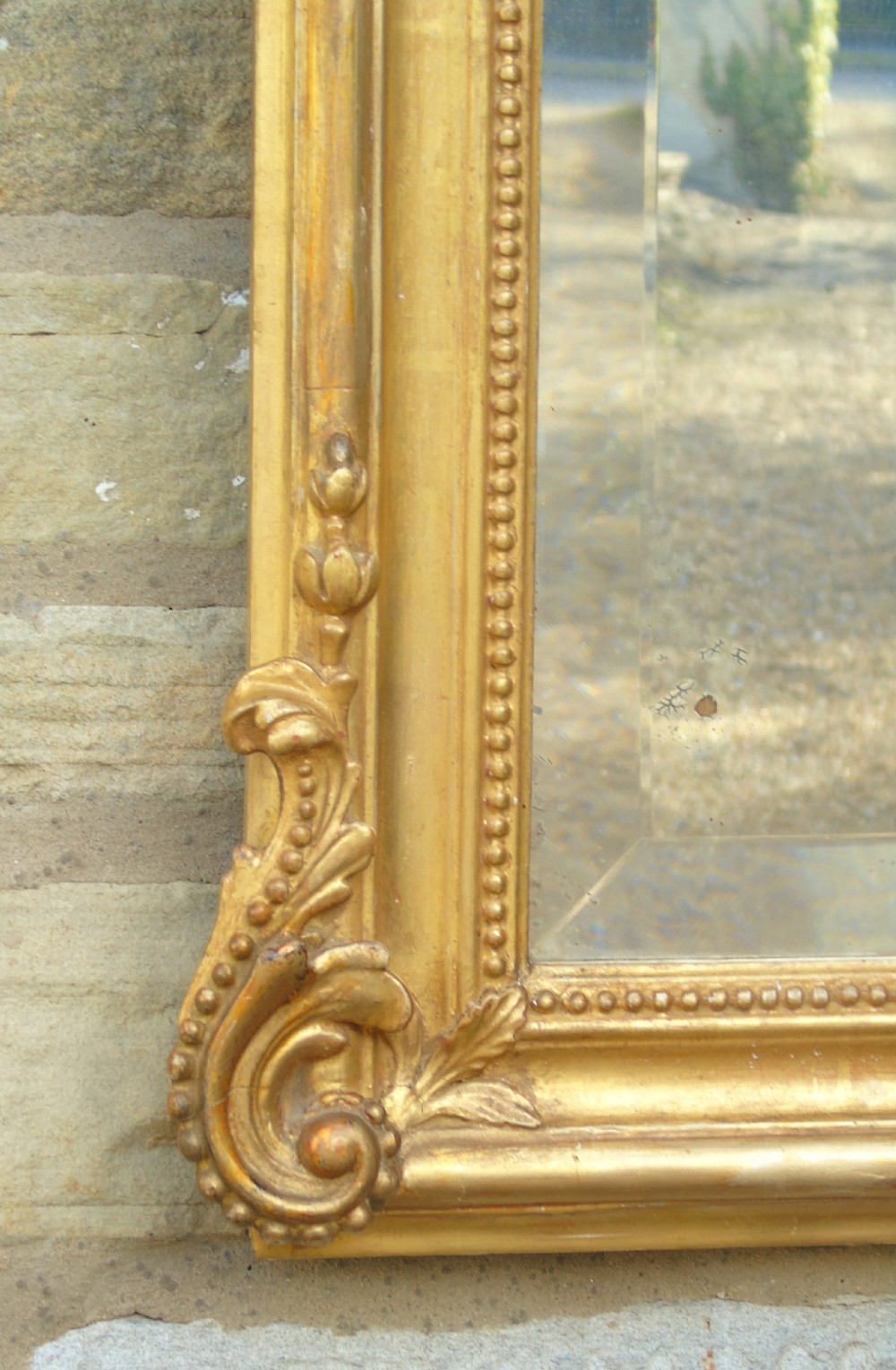 Antique French Gilt and Gesso Mirror with Putti View IV