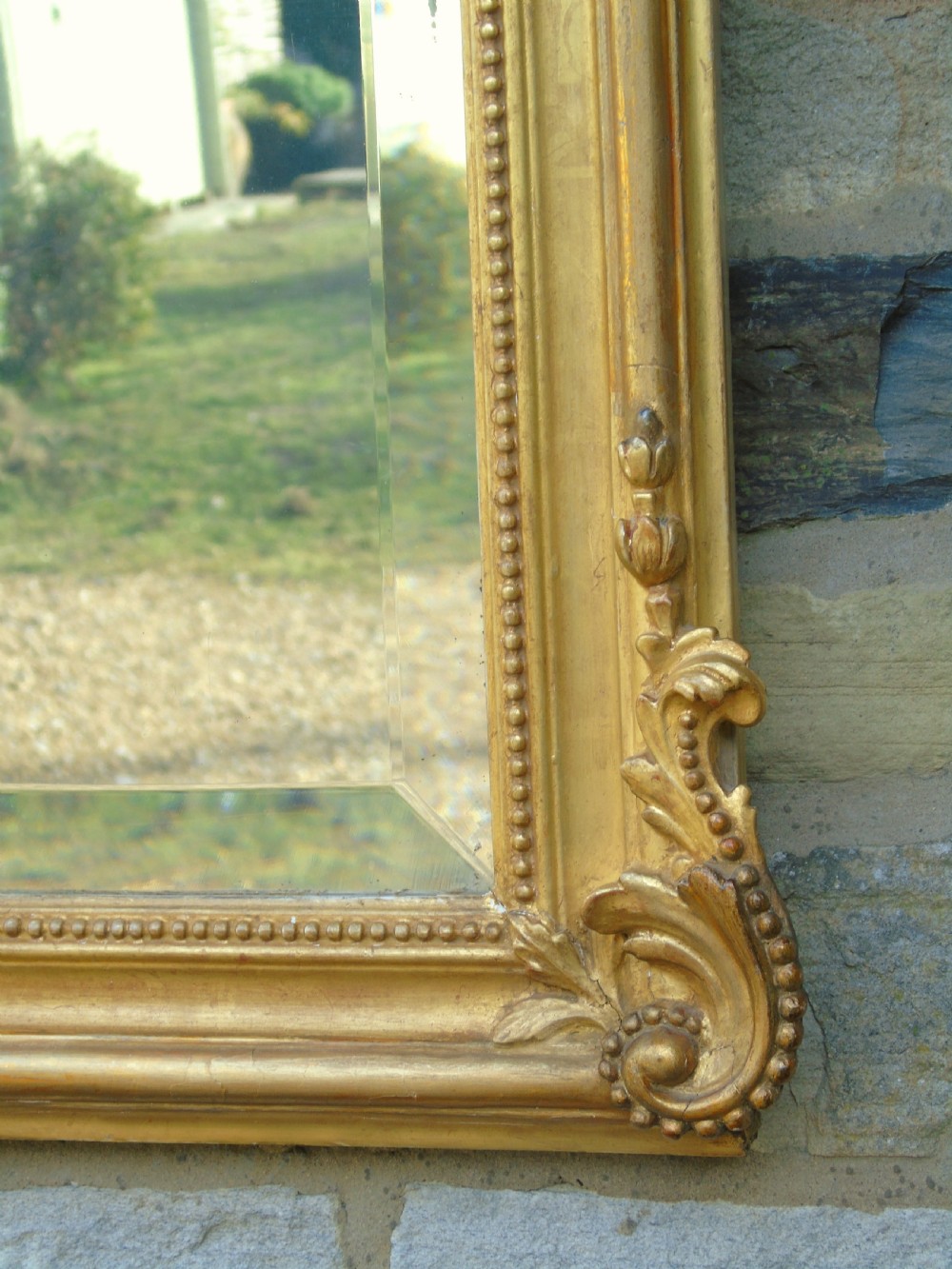 Antique French Gilt and Gesso Mirror with Putti View V