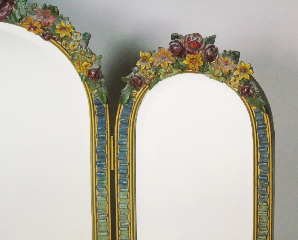 Pretty Triple Plate Barbola Dressing Table Mirror View V