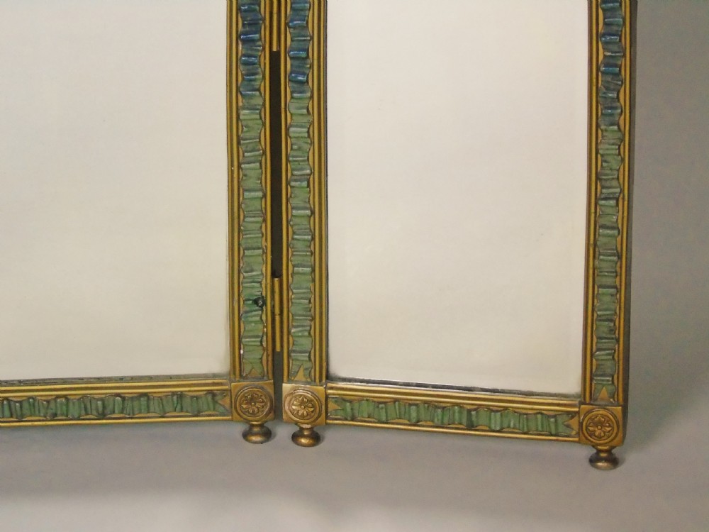Pretty Triple Plate Barbola Dressing Table Mirror View VI