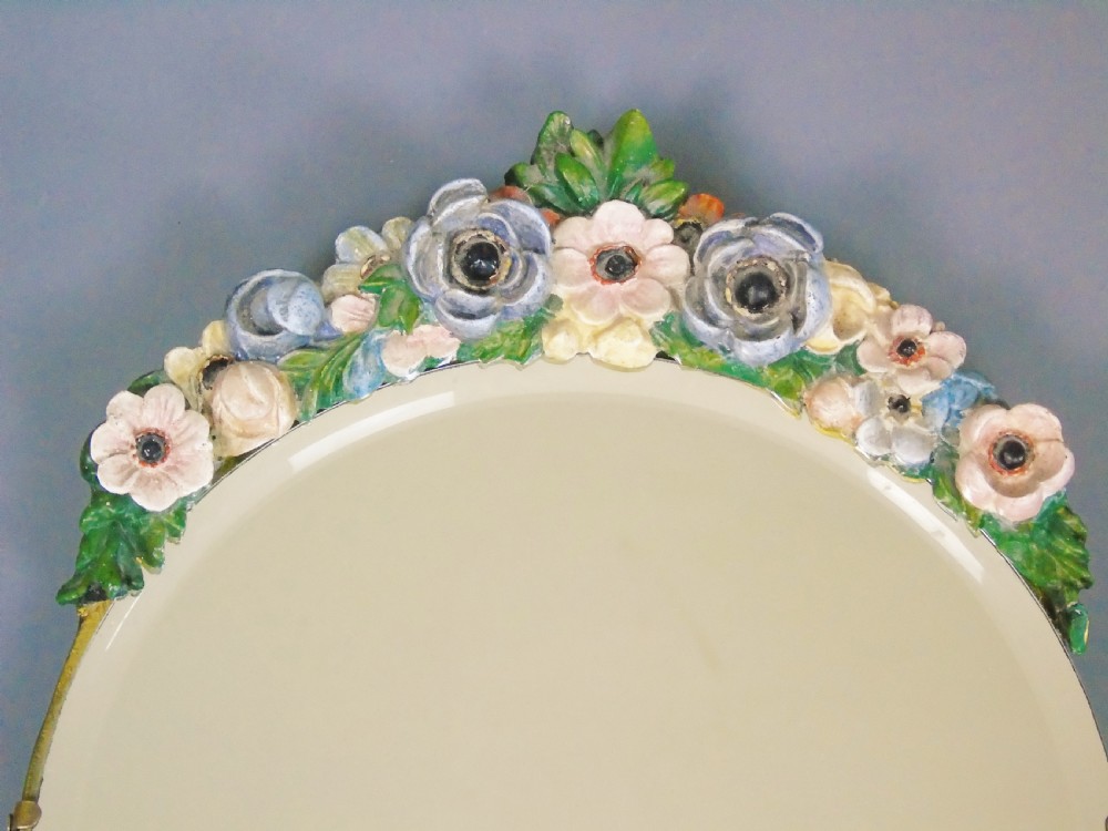 Antique Floral Barbola Mirror View II