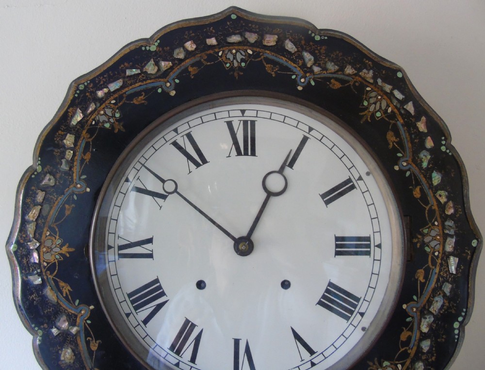 Victorian Mother of Pearl Inlaid Wall Clock View III