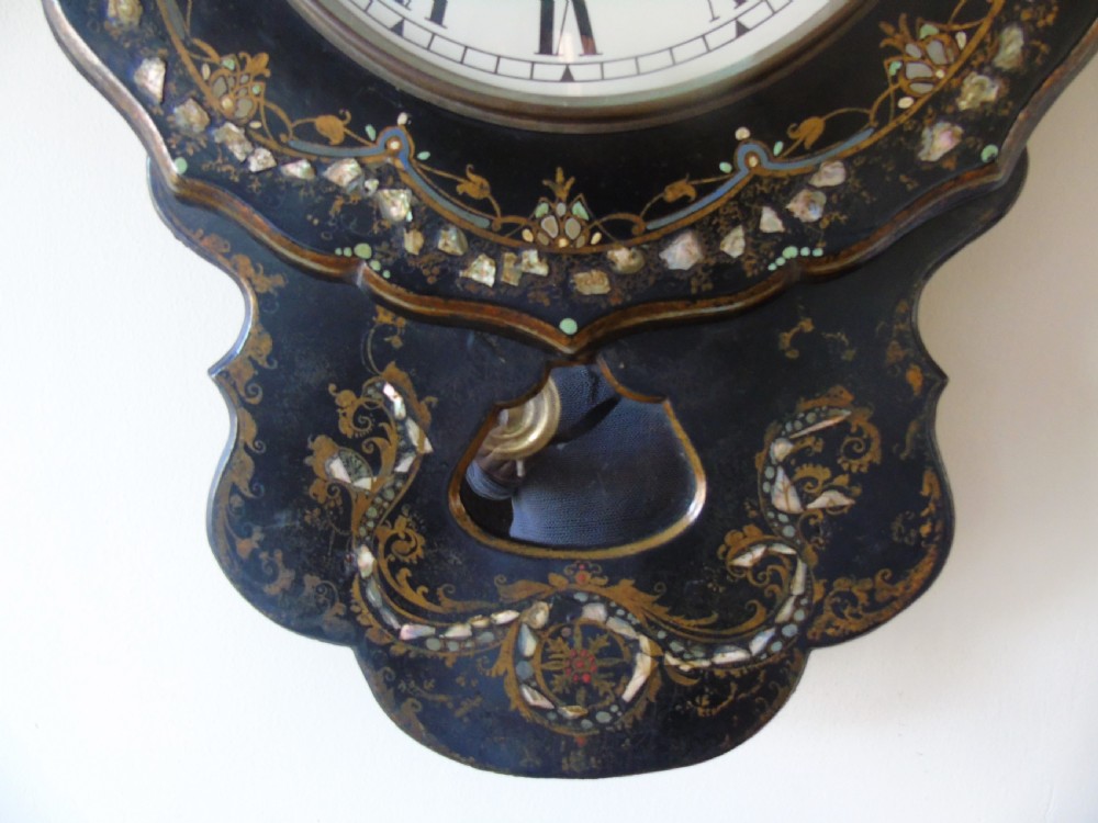 Victorian Mother of Pearl Inlaid Wall Clock View IV
