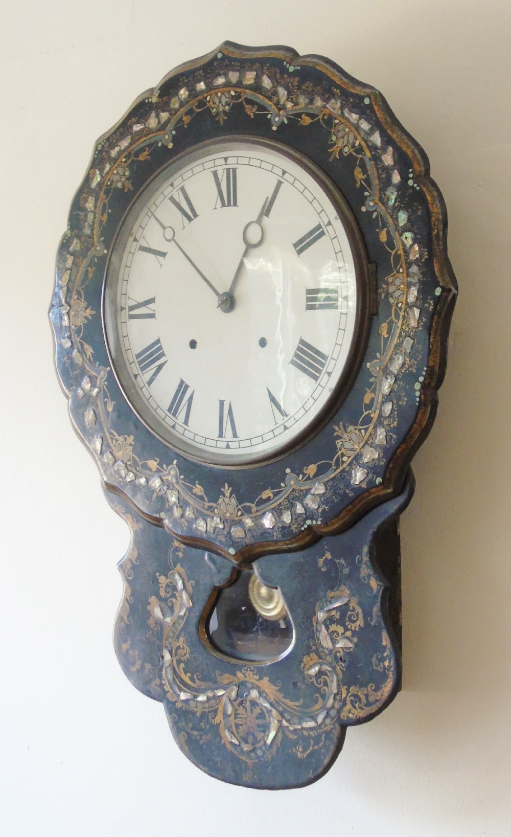 Victorian Mother of Pearl Inlaid Wall Clock View VI