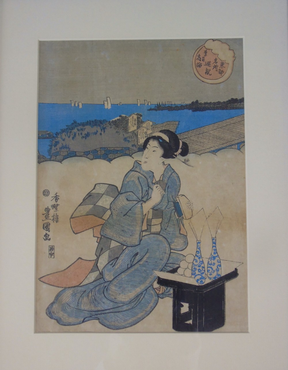 Japanese Woodblock Print by Kunisada 19th Century View II