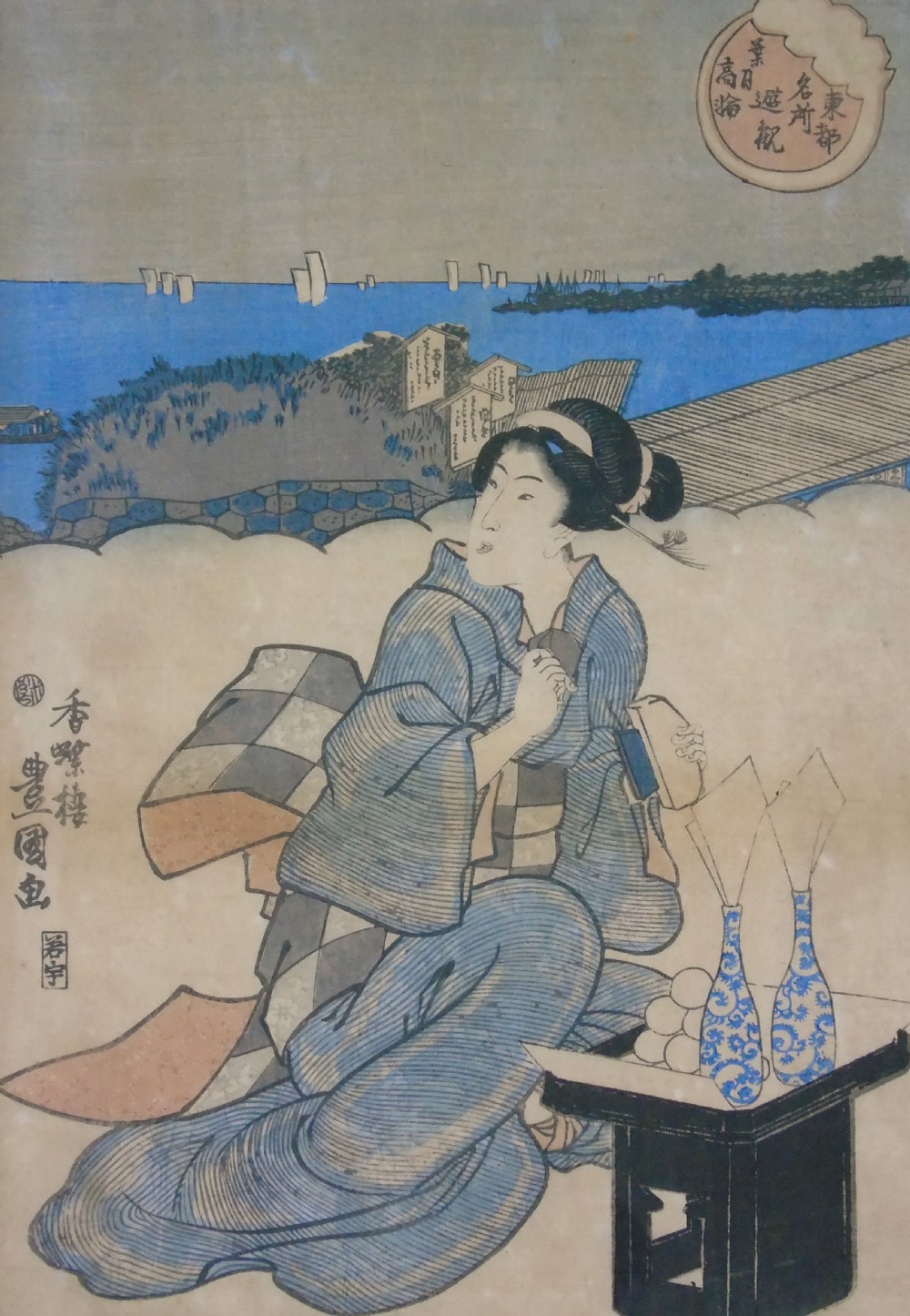 Japanese Woodblock Print by Kunisada 19th Century View IV