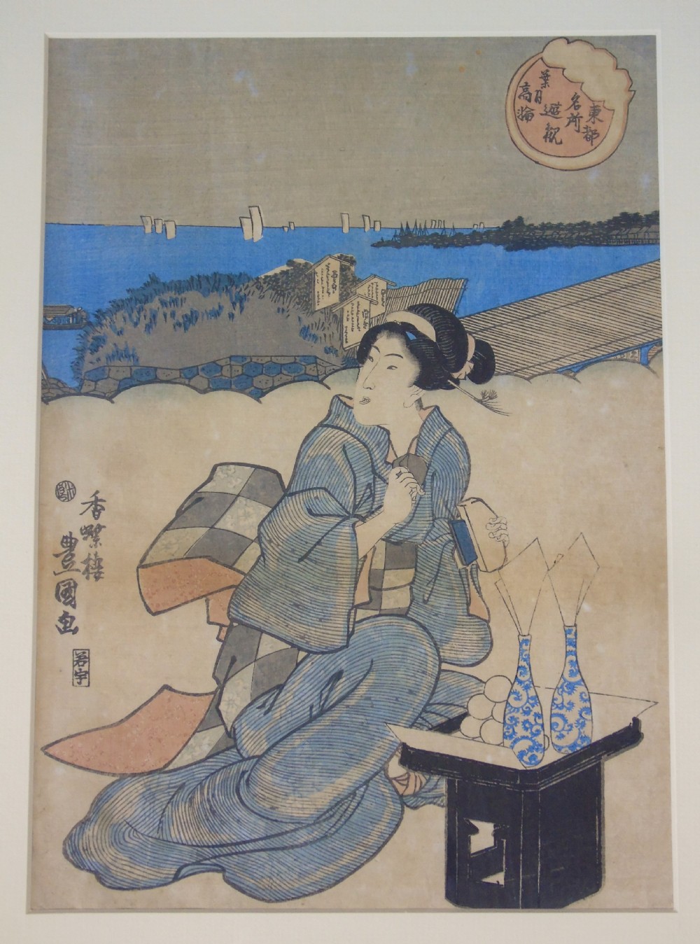 Japanese Woodblock Print by Kunisada 19th Century View V
