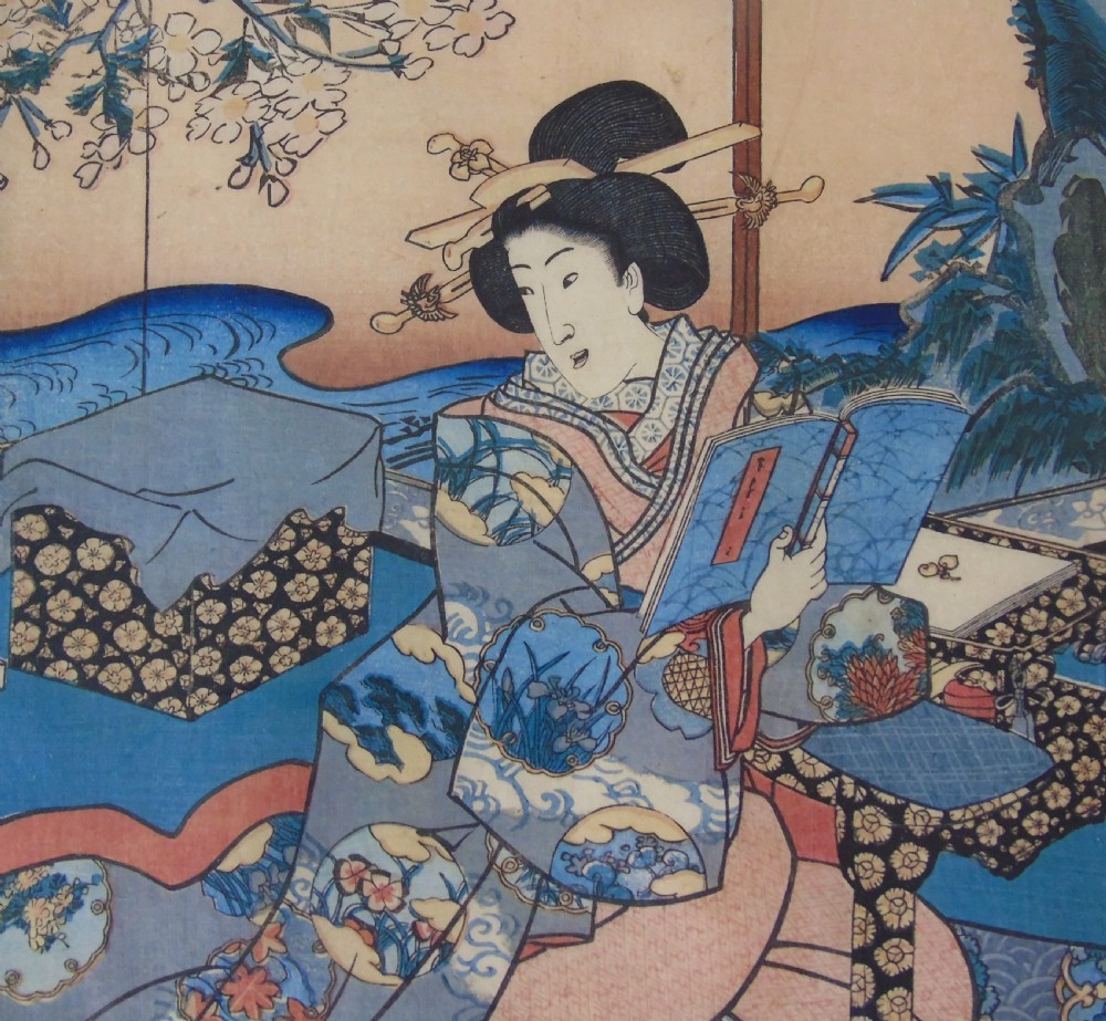 Japanese Woodblock Print by Kunisada 19th Century View IV