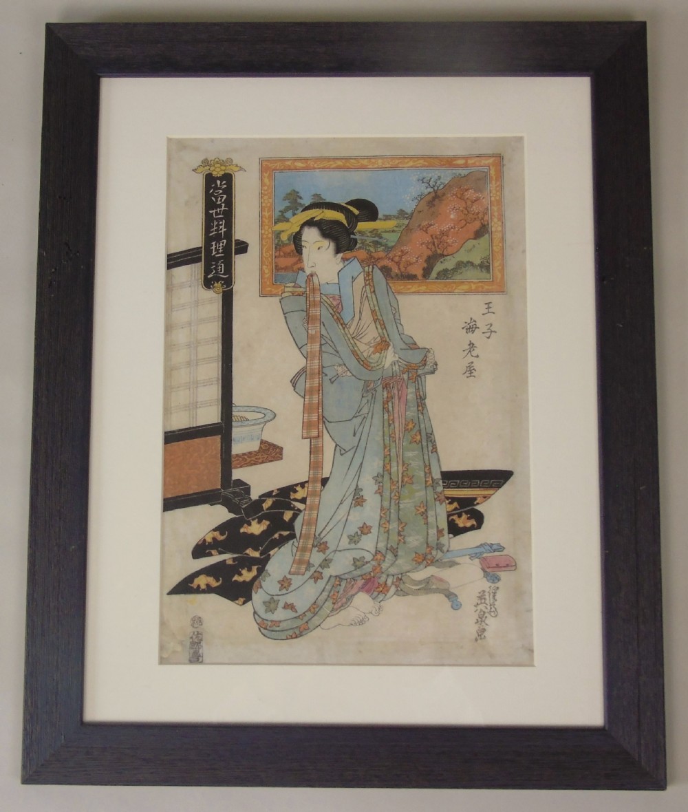 19th Century Japanese Woodblock Print Eisen