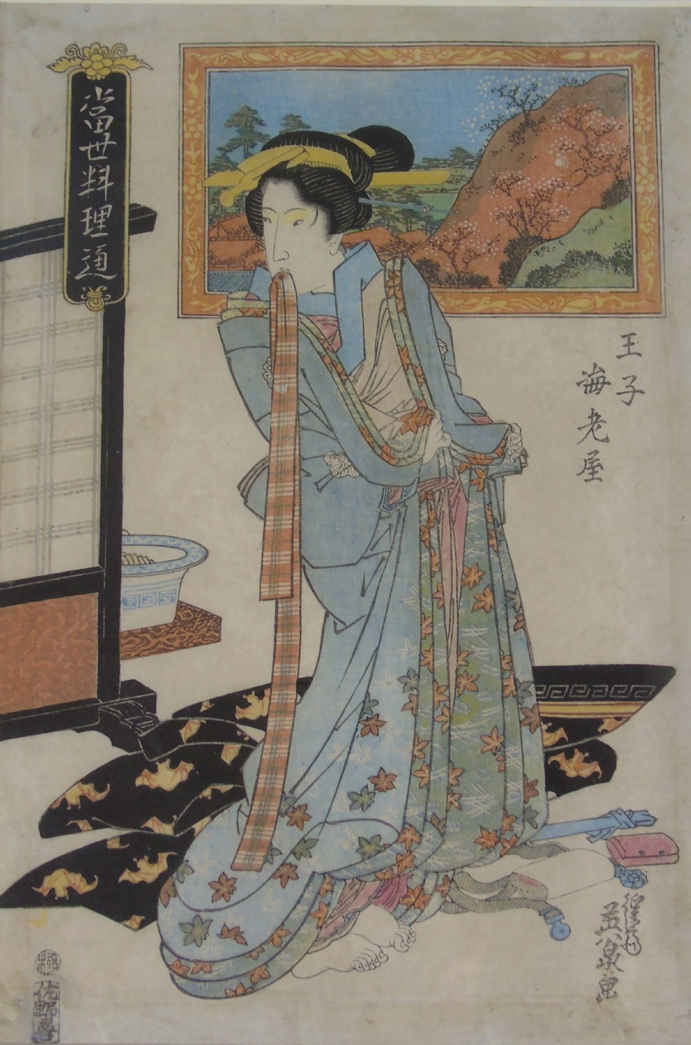 19th Century Japanese Woodblock Print Eisen View II