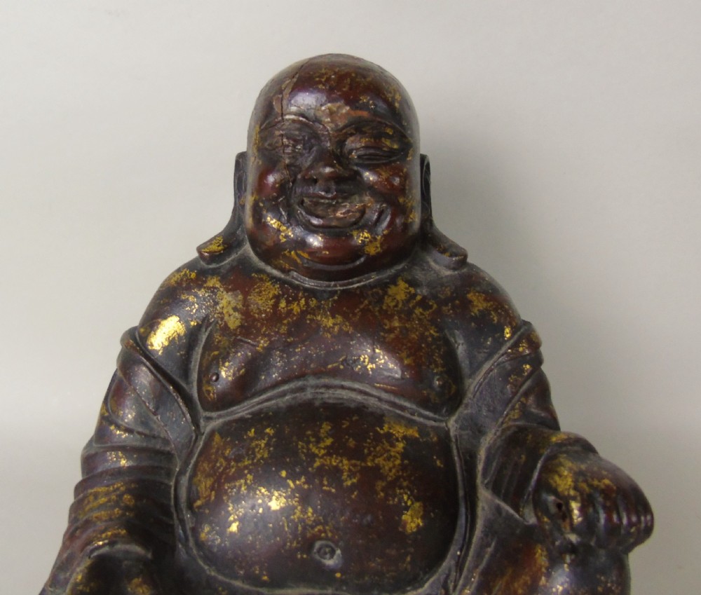 Large Chinese Laquered Gilt Bronze Buddha View VII