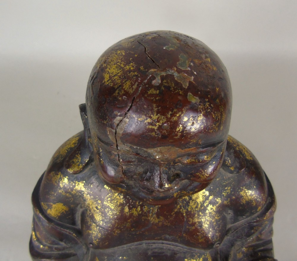 Large Chinese Laquered Gilt Bronze Buddha View VIII