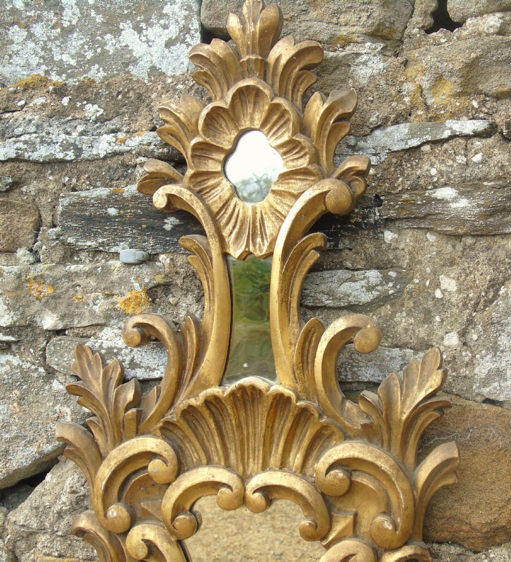 Antique Pair Carved Giltwood and Gesso Wall Mirrors Butti and Son View III