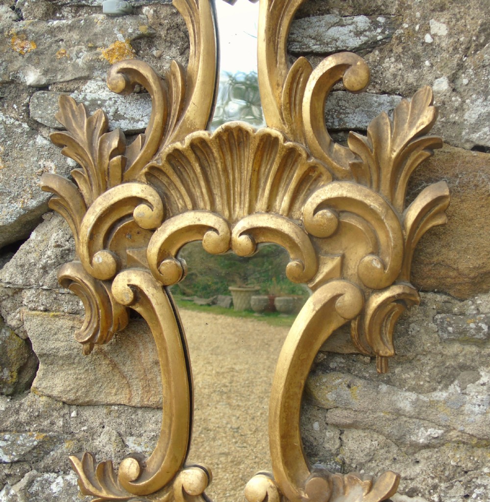 Antique Pair Carved Giltwood and Gesso Wall Mirrors Butti and Son View IV