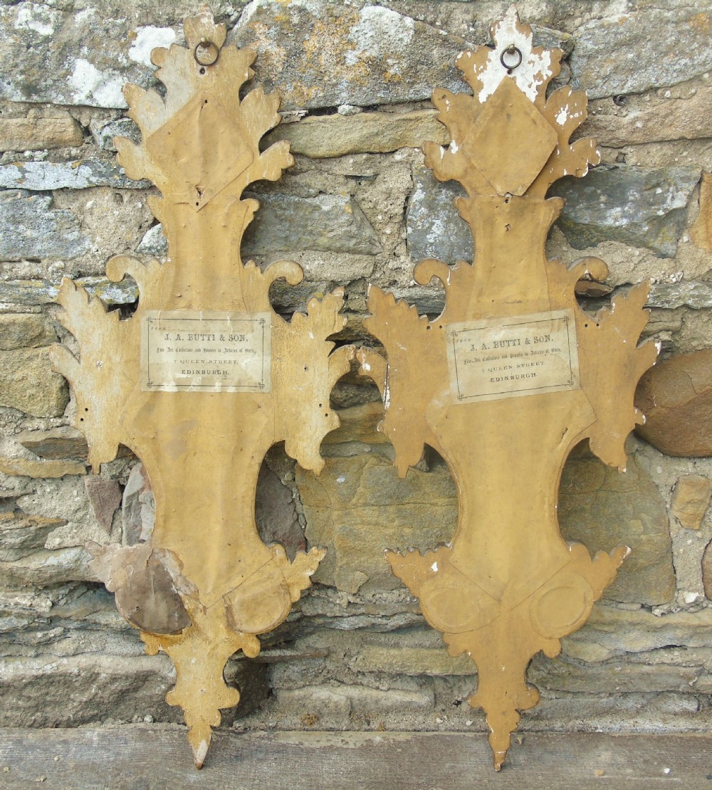 Antique Pair Carved Giltwood and Gesso Wall Mirrors Butti and Son View VIII