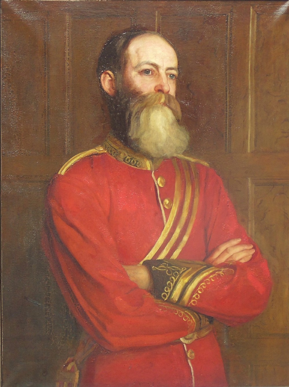 Antique Oil Painting Portrait of an Officer Major