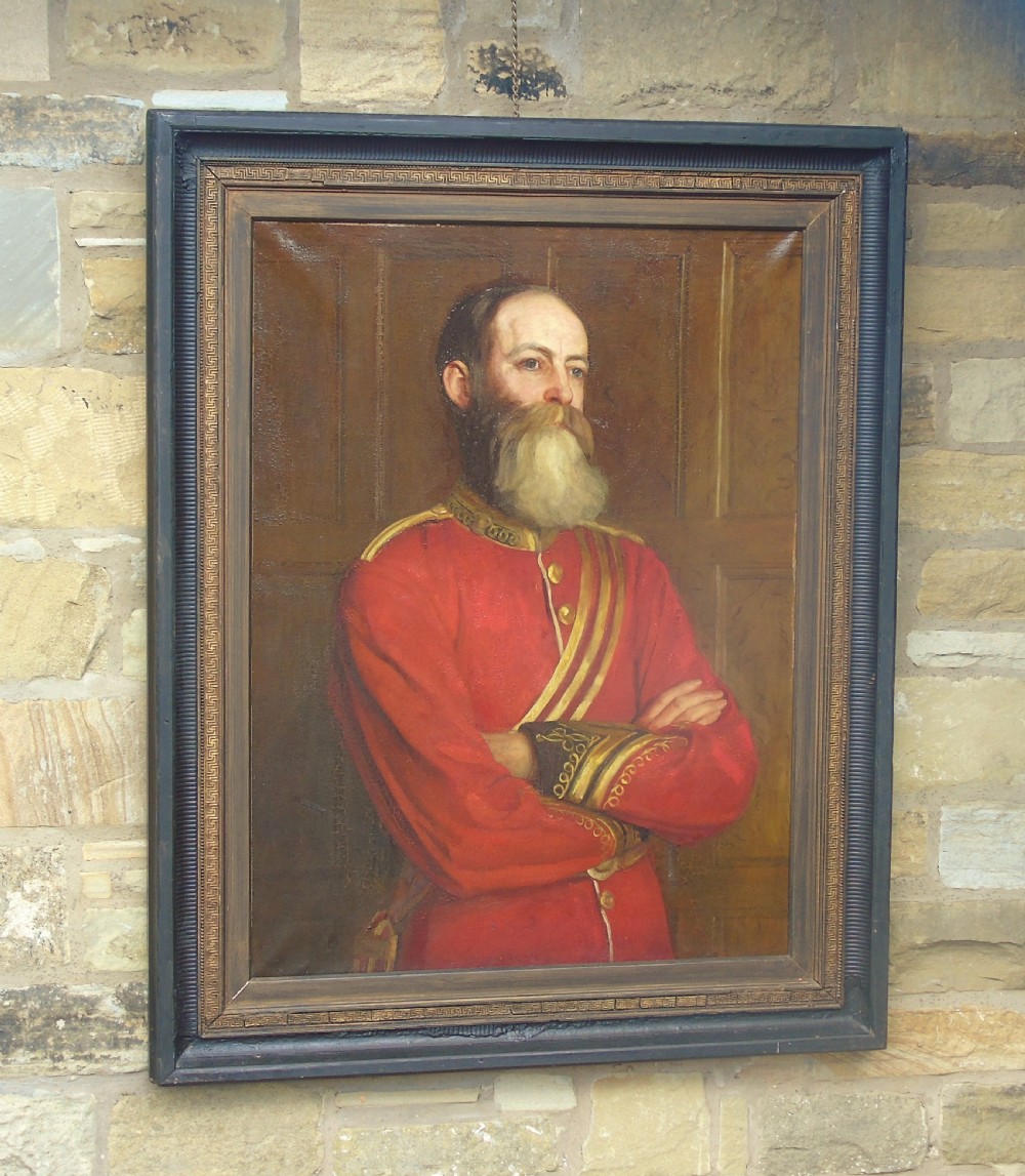 Antique Oil Painting Portrait of an Officer Major View III