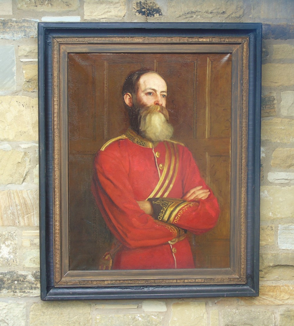 Antique Oil Painting Portrait of an Officer Major View V
