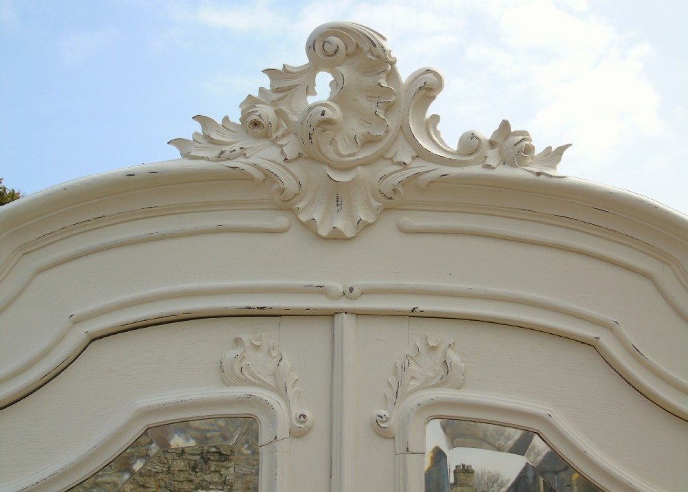 Beautiful Antique Painted French Armoire View V