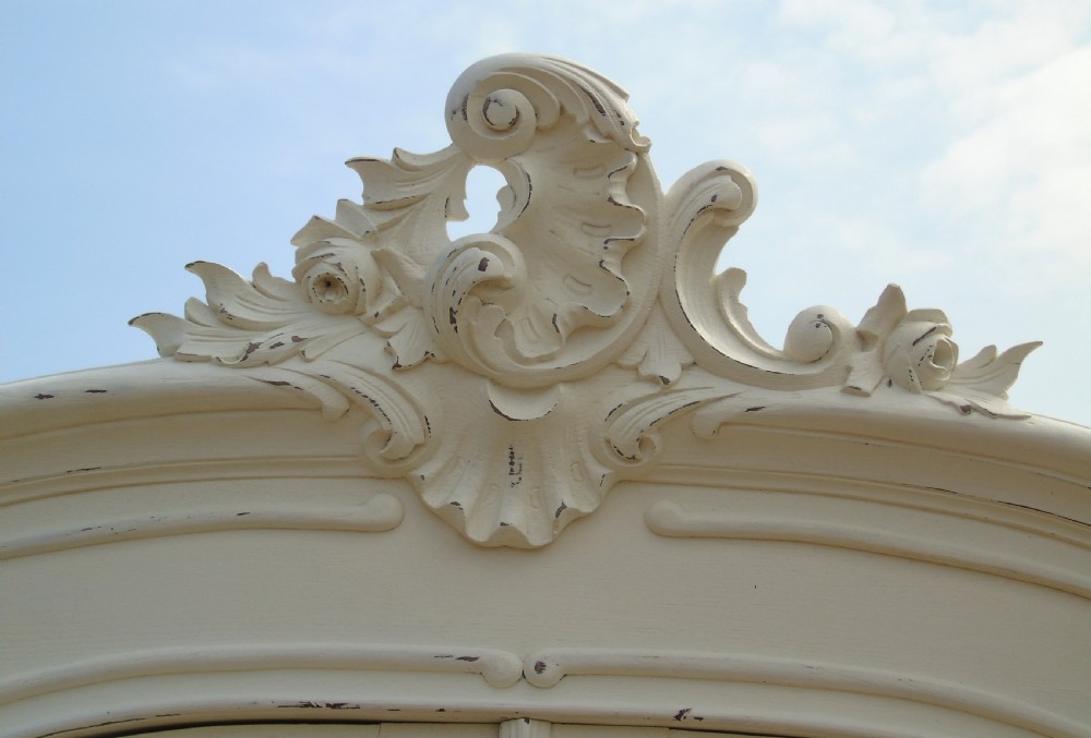 Beautiful Antique Painted French Armoire View VI