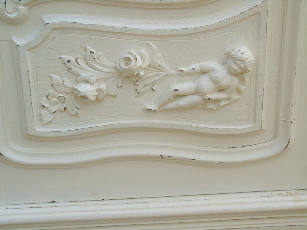 Beautiful Antique Painted French Armoire View VII