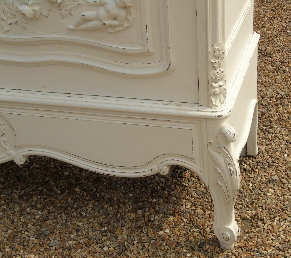 Beautiful Antique Painted French Armoire View IX