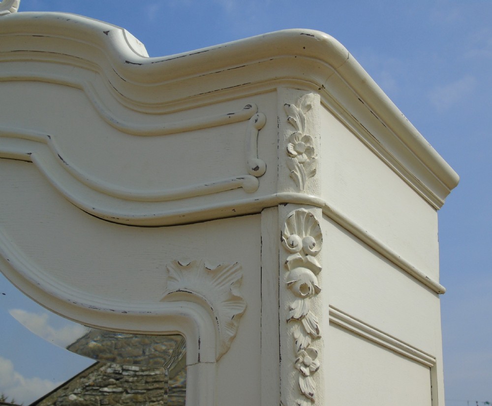 Beautiful Antique Painted French Armoire View XI