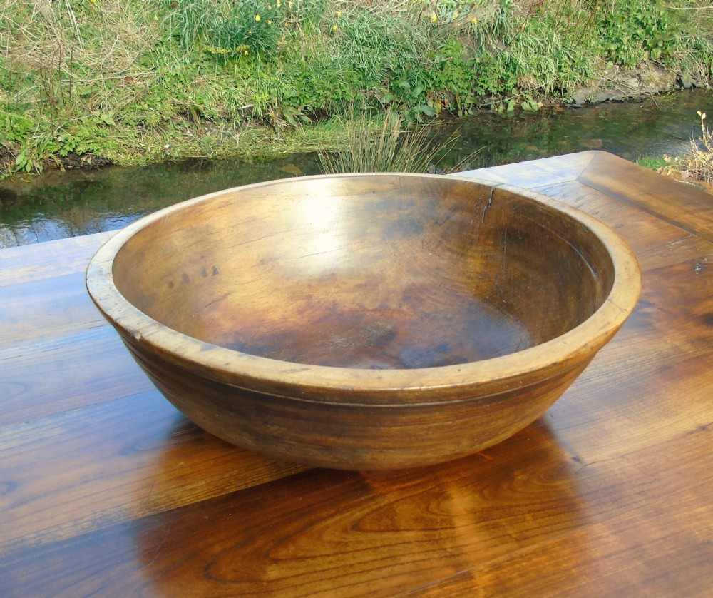 Antique Elmwood Hand Adzed Bowl