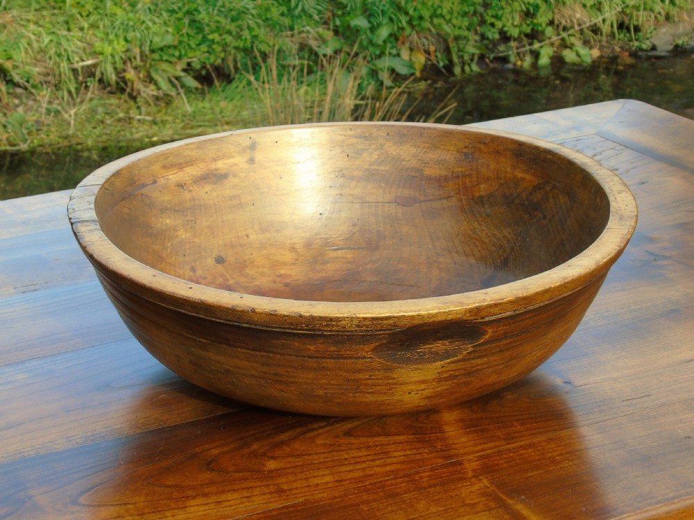 Antique Elmwood Hand Adzed Bowl View IV