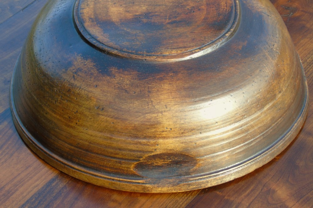 Antique Elmwood Hand Adzed Bowl View V