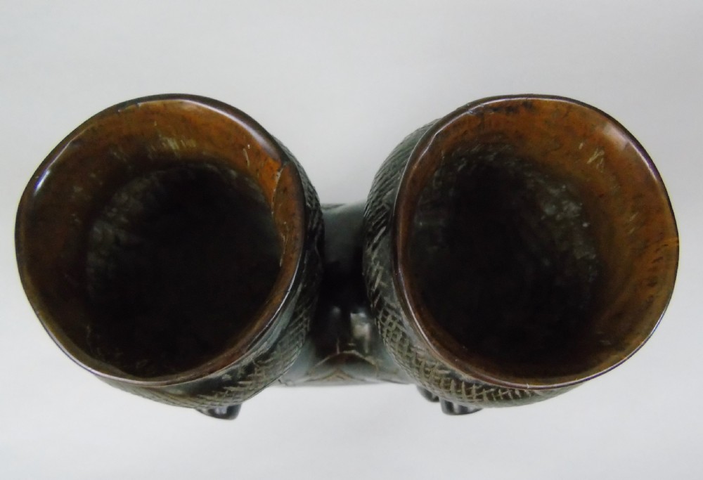 Antique Tribal Kuba Janus Head Palm Wine Cup View VIII
