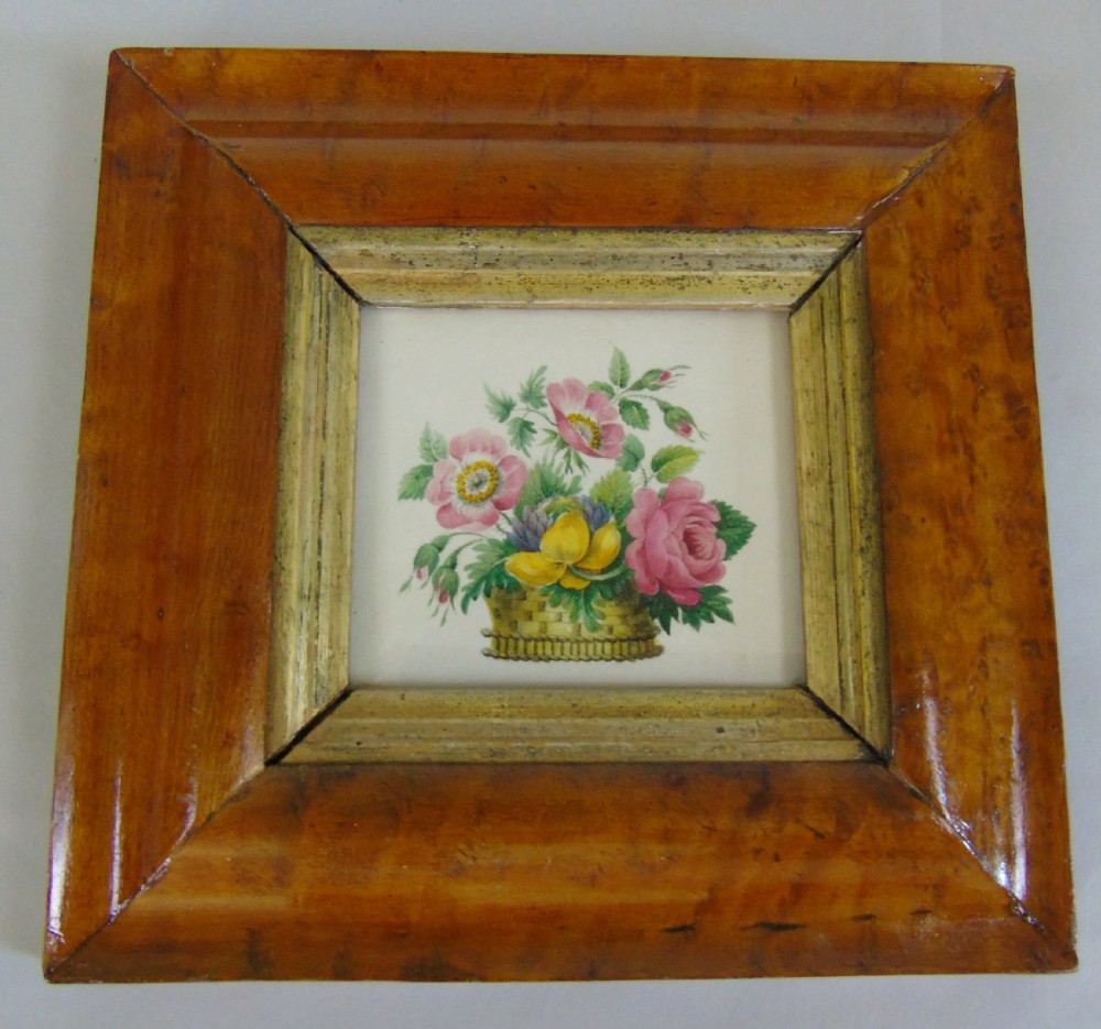 Antique Watercolour Painting Flowers 19th Century View II