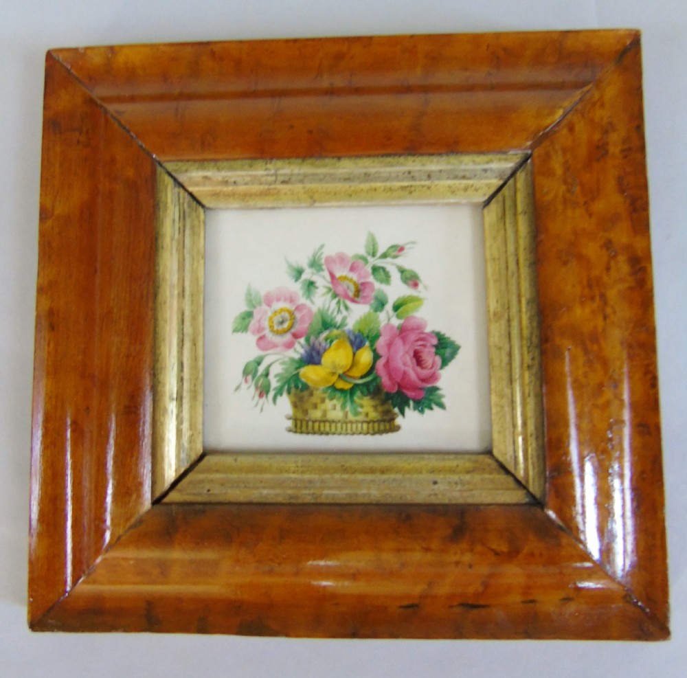 Antique Watercolour Painting Flowers 19th Century View III