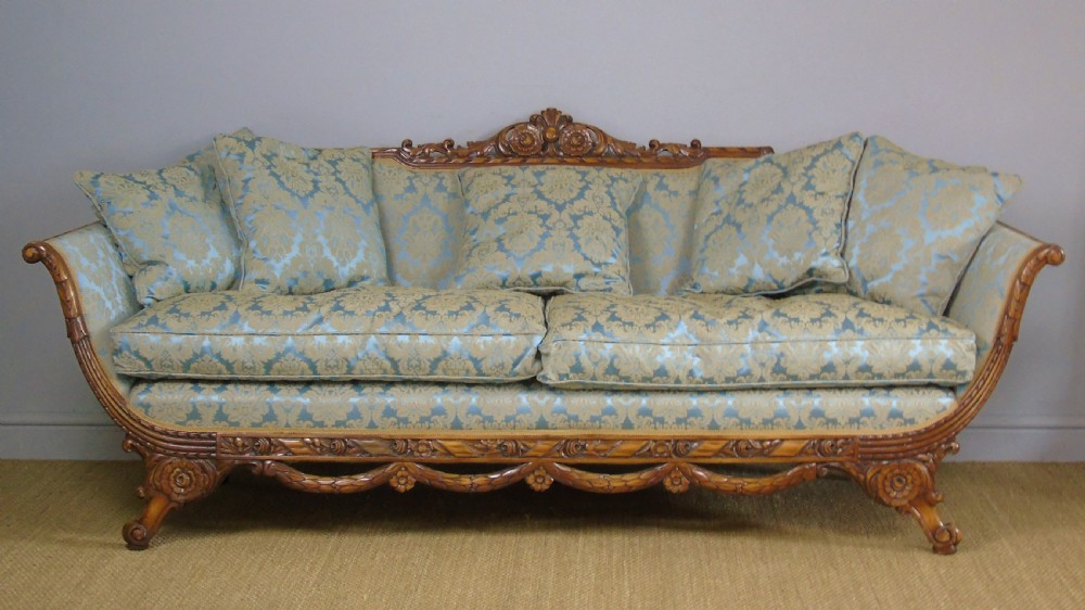 Superb French Walnut Sofa Early 20th Century