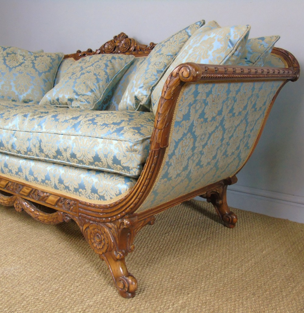 Superb French Walnut Sofa Early 20th Century View III