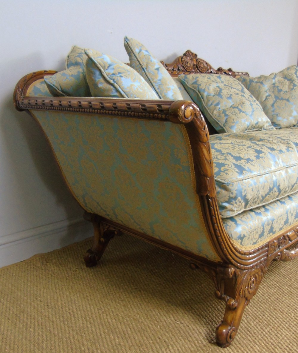Superb French Walnut Sofa Early 20th Century View IV