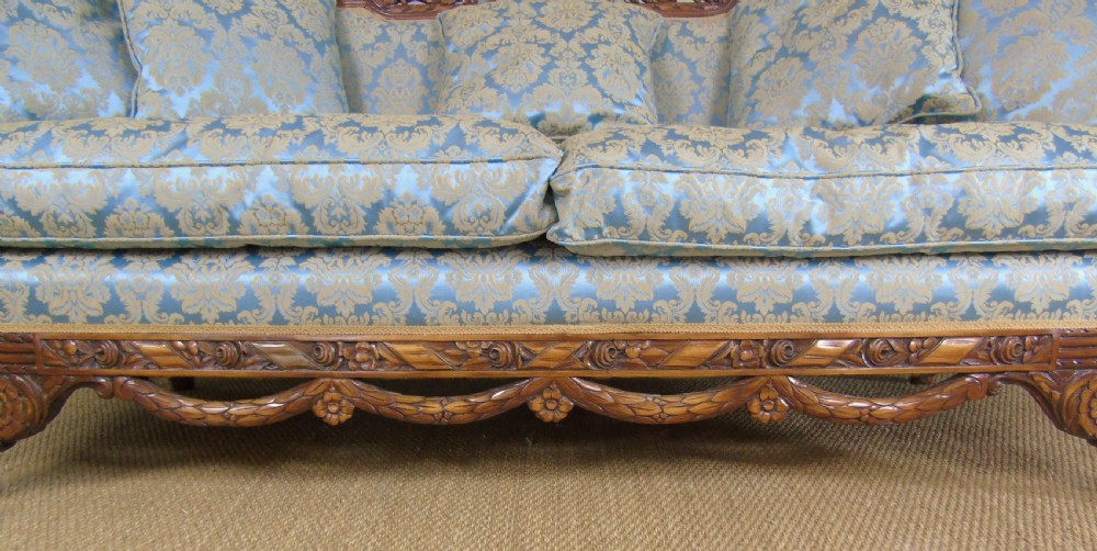 Superb French Walnut Sofa Early 20th Century View VII