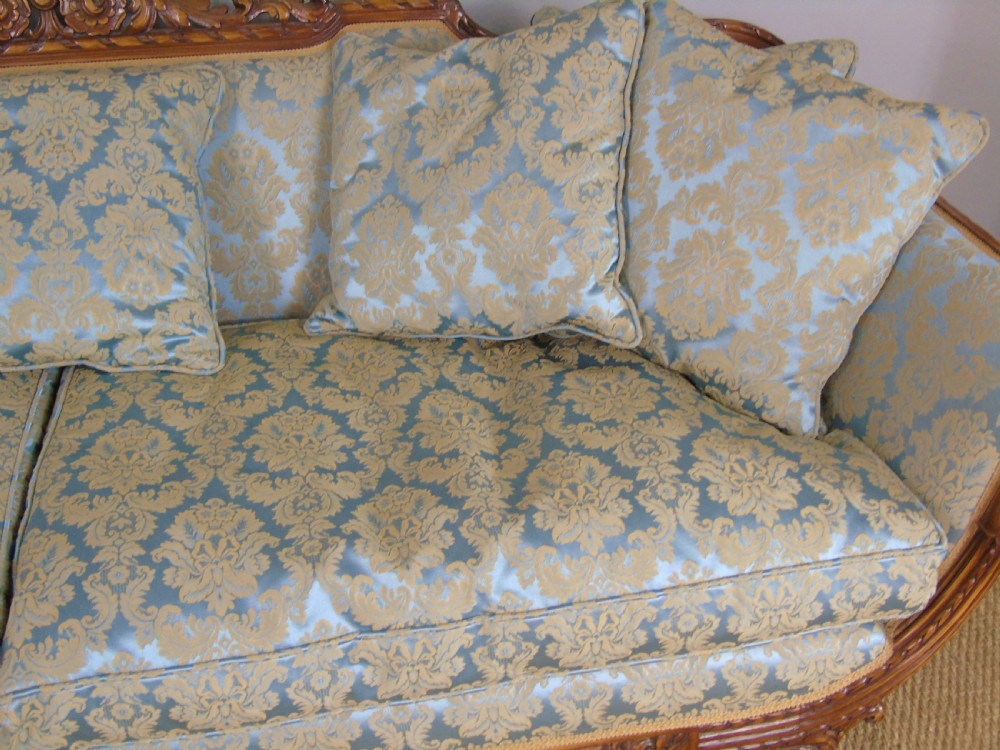 Superb French Walnut Sofa Early 20th Century View IX