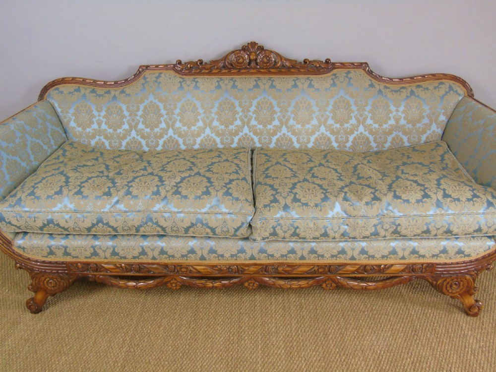 Superb French Walnut Sofa Early 20th Century View XI