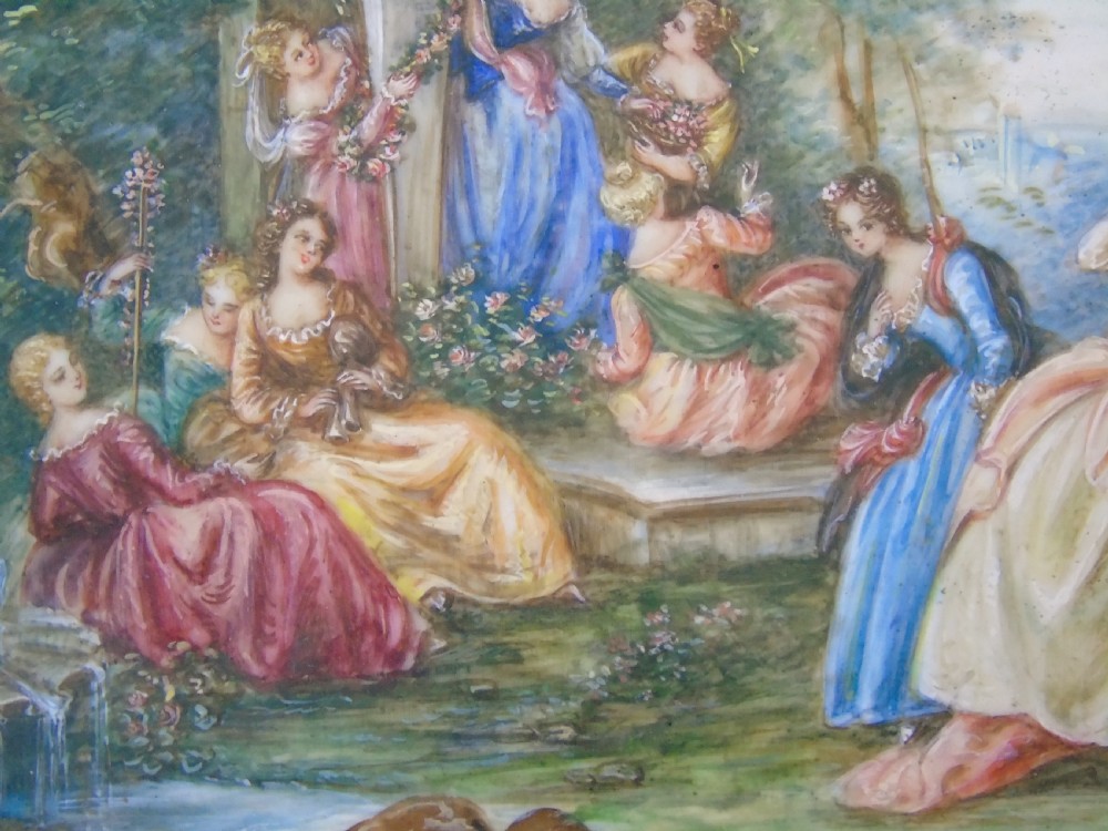 Beautiful Miniature Painting After Boucher Woodland Party View IV