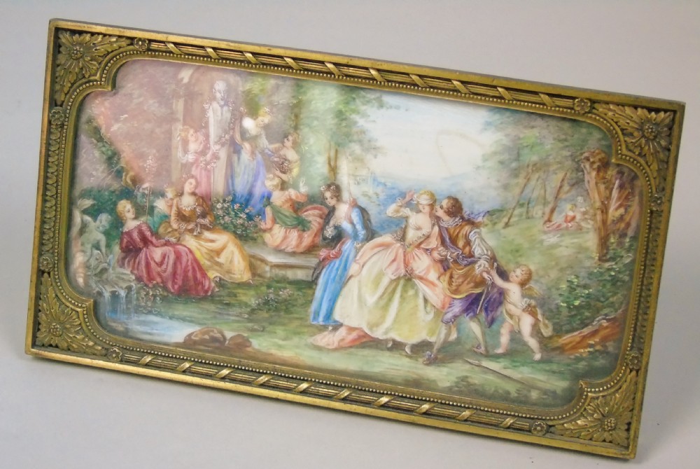 Beautiful Miniature Painting After Boucher Woodland Party View V