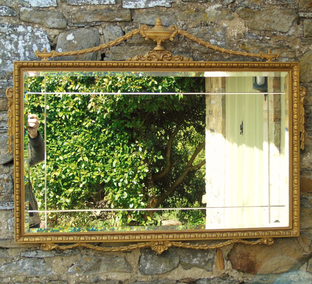 Good Antique Adam’s Style Gilt Mirror Bevelled View V