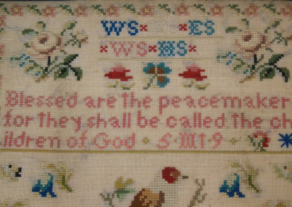 Antique Needlework Sampler Hannah Stobbs 1855 View III