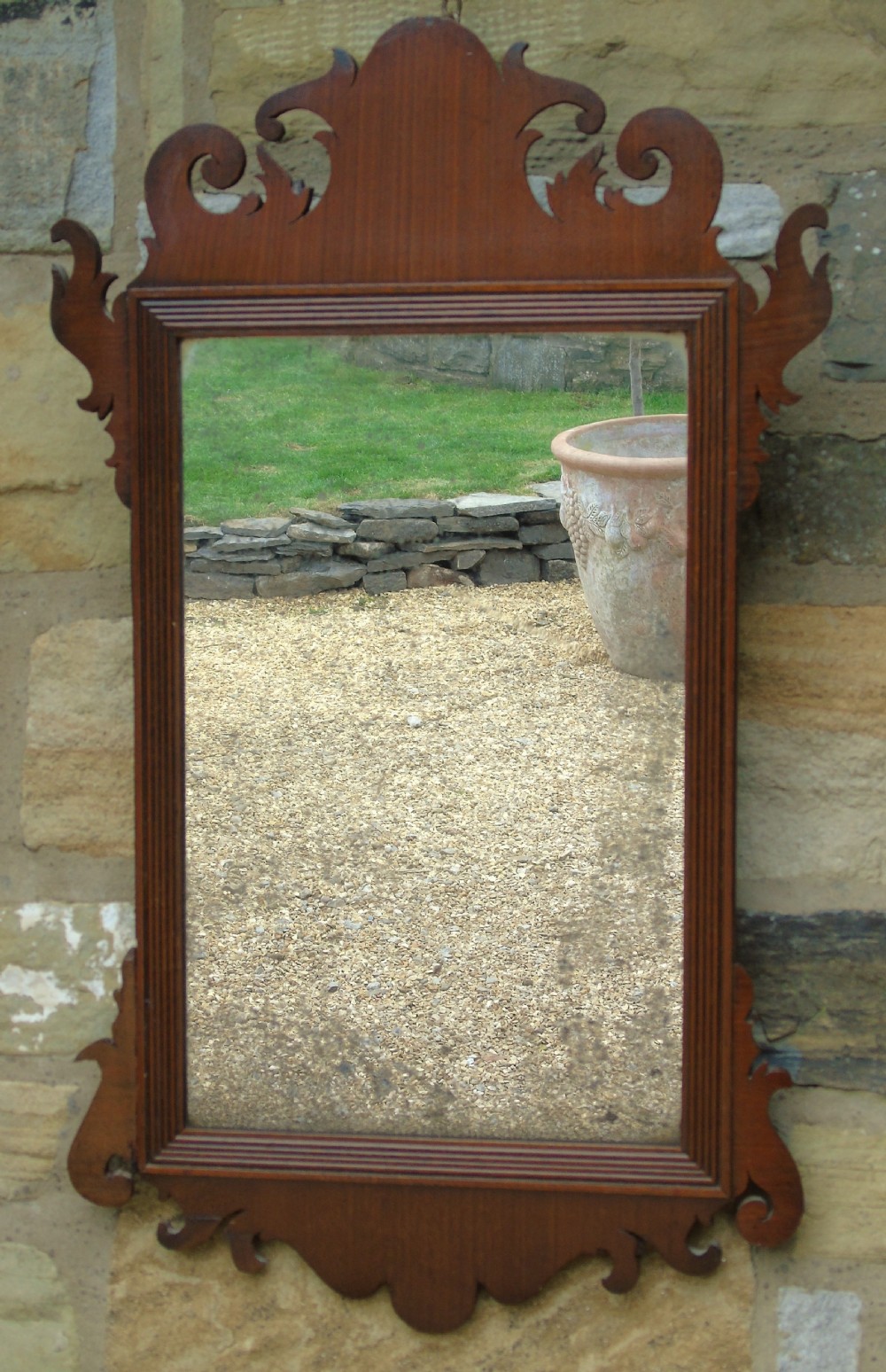 Antique Mahogany Fretwork Mirror