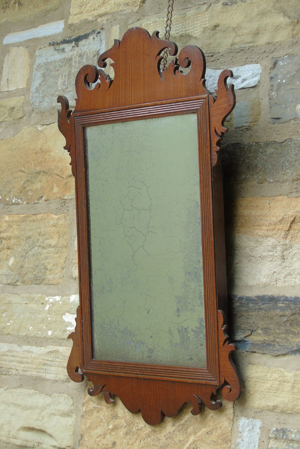 Antique Mahogany Fretwork Mirror View IV