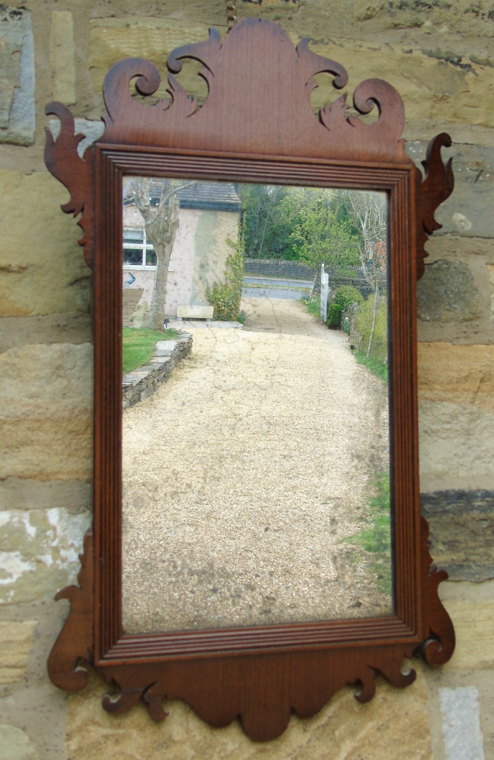 Antique Mahogany Fretwork Mirror View V