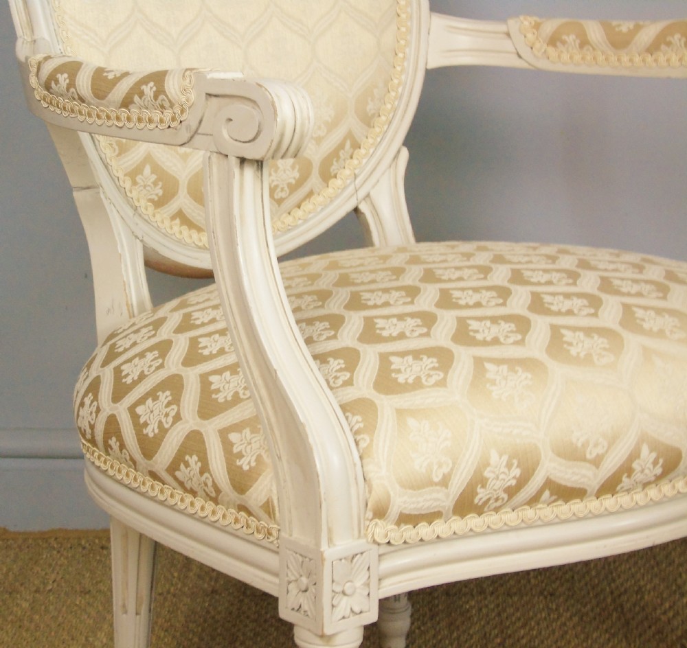 19th Century French Painted Fauteil Armchair View VI