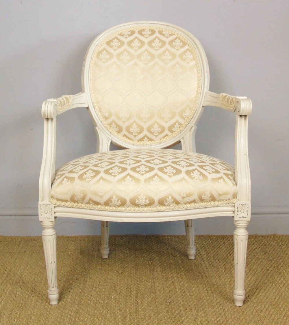 19th Century French Painted Fauteil Armchair View X